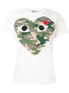 Comme Des Garçons Play Comme Des Garcons Play White And Red Camo Heart T-shirt In White