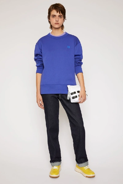 Acne Studios Fairview Face Electric Blue In Classic Fit Sweatshirt