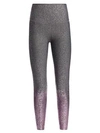 Beyond Yoga Alloy Ombre Metallic High-rise Leggings In Black White Shiny Mauve Speckle