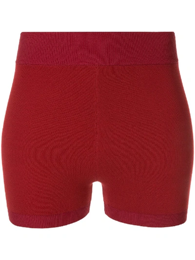 Nagnata Yoni Elasticated Knit Shorts In 红色