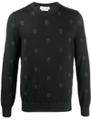 Alexander Mcqueen Skull-print Wool Jumper In Grey