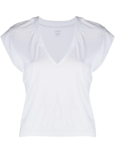 Frame V-neck T-shirt In Bianco