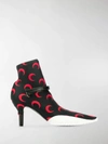 Marine Serre Moon Print Sock Boots In Black