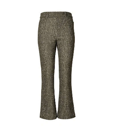 Tory Burch Printed Donegal High-waisted Pant In Double Faced Coating