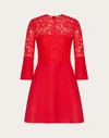 VALENTINO VALENTINO CREPE COUTURE AND HEAVY LACE DRESS