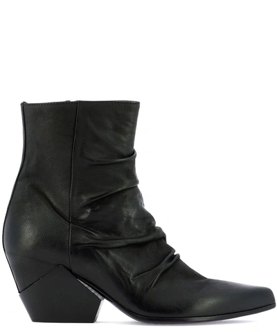 Elena Iachi Women's Black Leather Ankle Boots