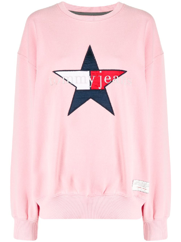 pink tommy jeans sweatshirt