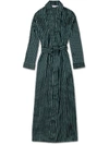 DEREK ROSE DEREK ROSE WOMEN'S FULL LENGTH dressing gown BRINDISI 55 PURE SILK GREEN,1259-BRIN055GRE