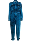 Stella Mccartney Galaxy Organic Denim Jumpsuit In Blue