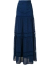 Martha Medeiros Yana Lace Maxi Skirt In Blue