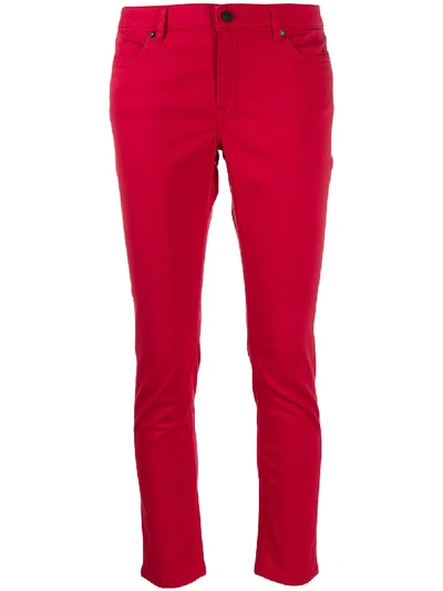 Escada Sport Cropped Slim Trousers In Red