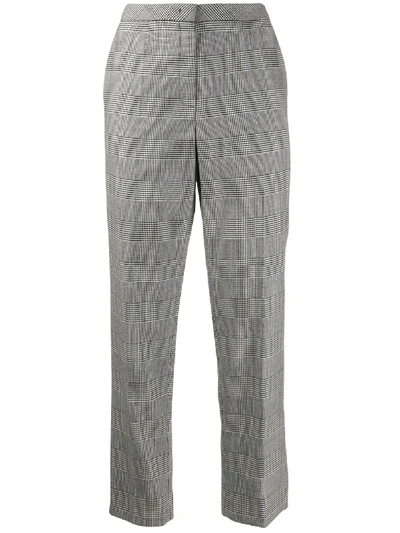 Escada Check Print Cropped Trousers In Black
