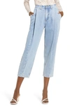 ENGLISH FACTORY HIGH WAIST PLEATED MOM JEANS,CK617P