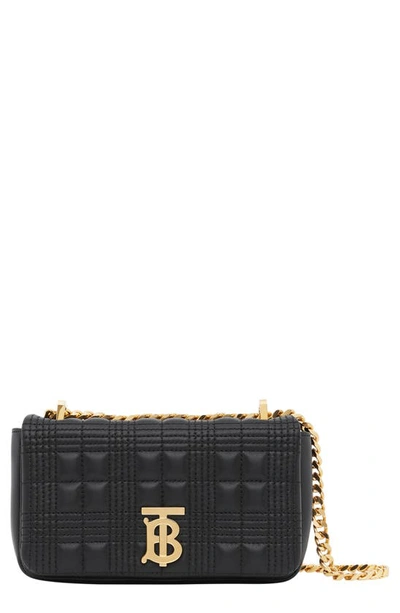 Burberry Mini Lola Quilted Lambskin Bag In Black