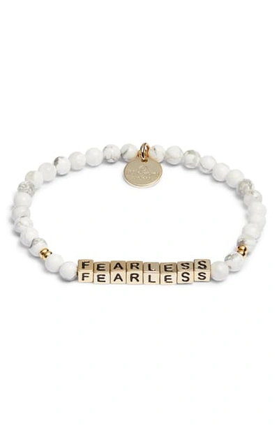 Little Words Project Fearless Bracelet In White Howlite Gold