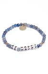 Little Words Project Be Happy Bracelet In Aquamarine White