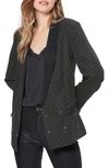Paige Karissa Print Double Breasted Blazer In Black/ Forest Night
