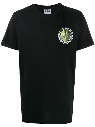 Sss World Corp Back Alien Print T-shirt In Black
