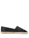 Tory Burch Color Block Flat Espadrille In Black