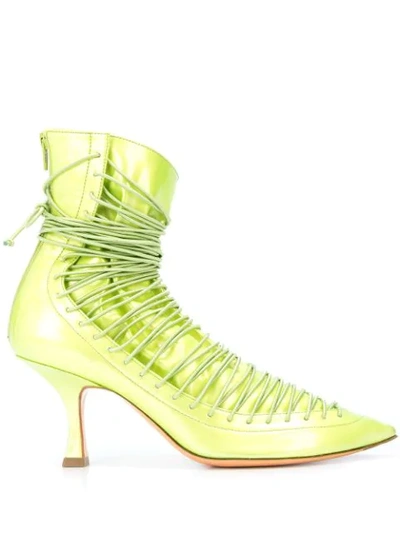 Y/project Lace Up Pumps In Green