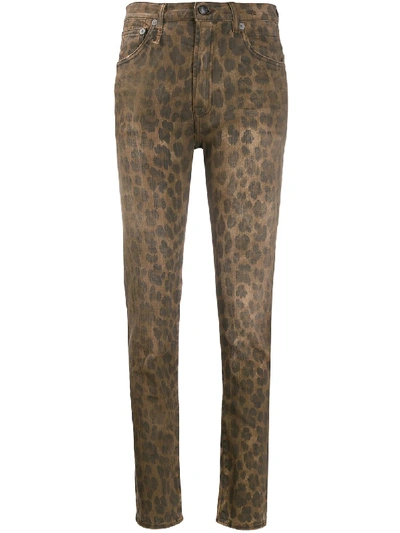 R13 Leopard Print Trousers In Brown