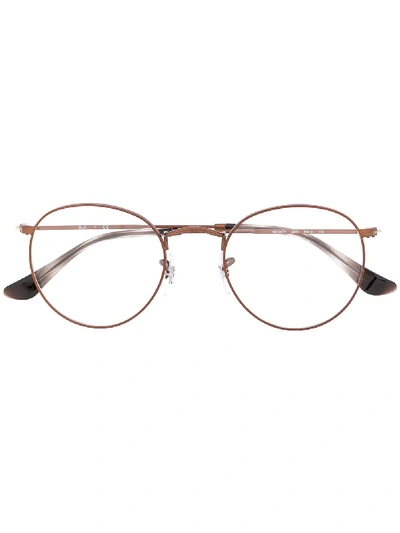 Ray Ban Round Frame Glasses In Braun
