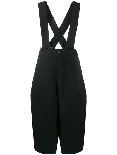 Comme Des Garçons Comme Des Garçons Wide Leg Dungaress In Black