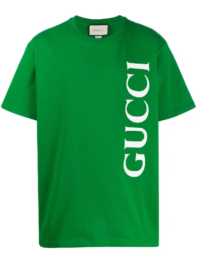 Gucci Logo Print T In Grün