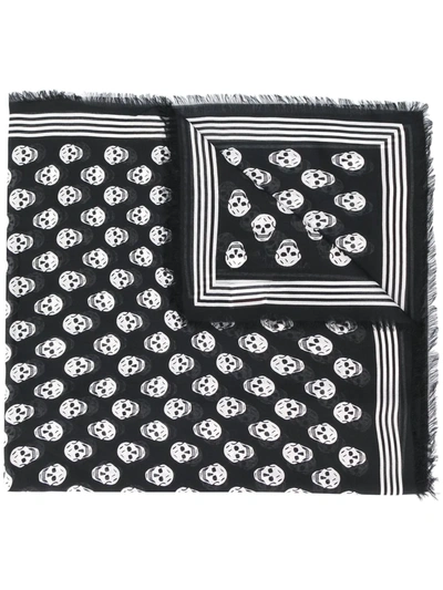 Alexander Mcqueen Skull-print Scarf In Black