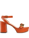 Gucci Platform Sandal With Double G In Red