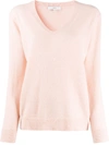 Vince Weekend Cashmere V-neck Jumper In Pink