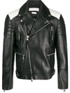 ALEXANDER MCQUEEN TWO-TONED BIKER JACKET