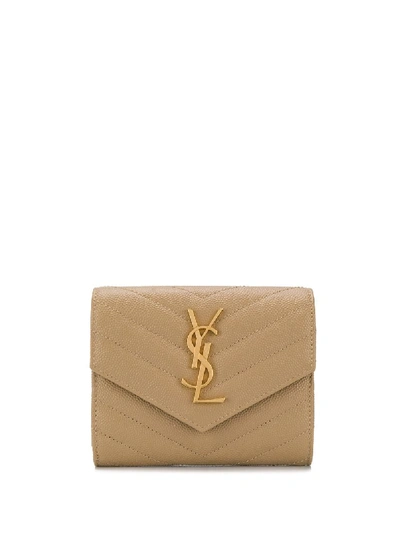 Saint Laurent Monogram Tri In Neutrals