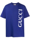 Gucci Logo Print T-shirt In Blue