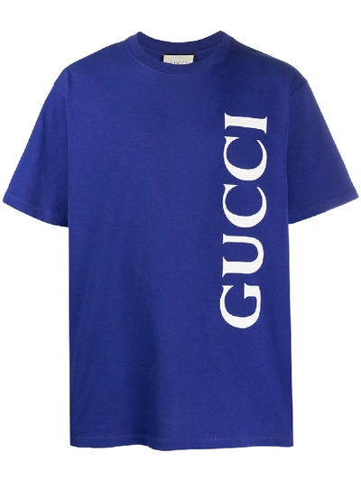 Gucci Logo Print T-shirt In Blue