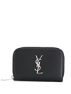 Saint Laurent Ysl Logo Zipped Purse In Black