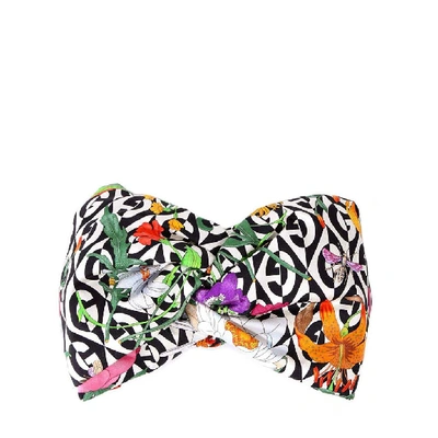 Gucci Printed Logo Knot Detail Head Band In Multi