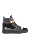 GIUSEPPE ZANOTTI COBY GOLDEN METAL PLAQUE STRAPS SNEAKERS