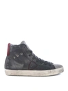 PHILIPPE MODEL PARIS HIGH LEATHER AND SUEDE SNEAKERS