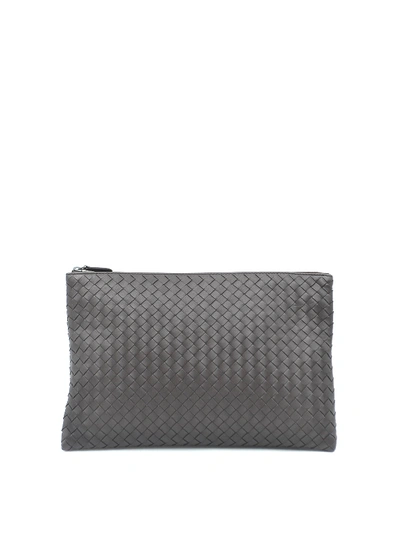 Bottega Veneta Billeto Large Intrecciato Nappa Zipped Pouch In Black