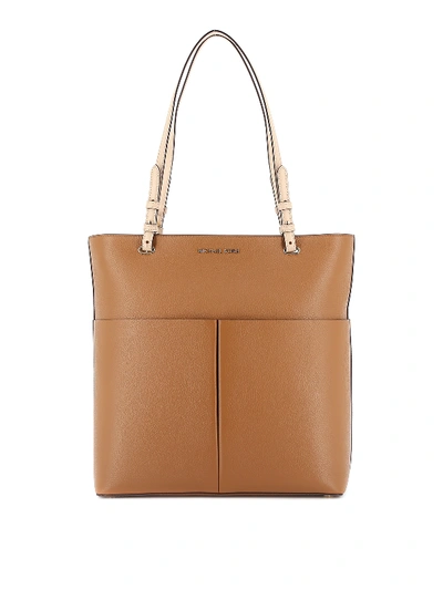 Michael Kors Bedford Grainy Leather Large Tote In Light Brown