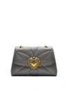 DOLCE & GABBANA DEVOTION GREY JEWEL HEART BAG