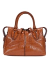 TOD'S D-STYLING CROCO PRINT SMALL BOWLING BAG