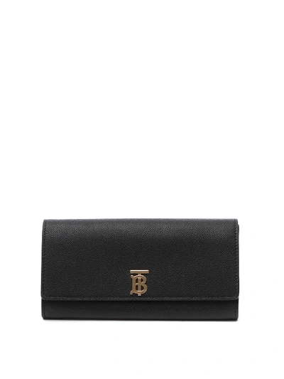 Burberry Halton Leather Wallet In Black