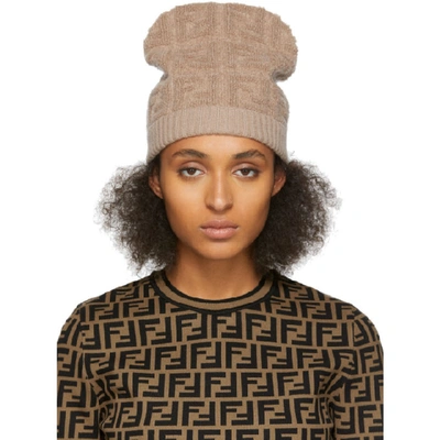 Fendi Beige Forever  Beanie In F0qb9 Beige