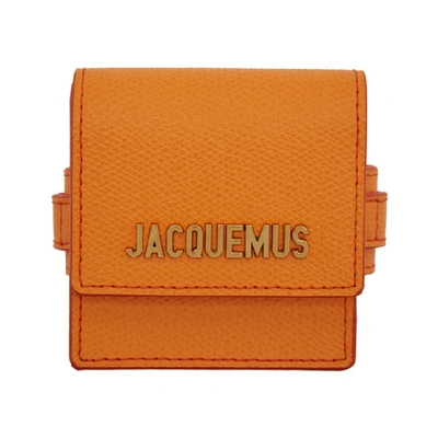 Jacquemus Le Sac Mini Textured-leather Bracelet Bag In Orange