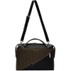 FENDI FENDI BLACK AND BROWN FOREVER FENDI BY THE WAY BRIEFCASE