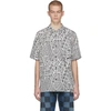 ALEXANDER WANG ALEXANDER WANG BLACK AND WHITE SILK LOGO SHORT SLEEVE SHIRT