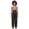 FENDI BLACK LEATHER HIGH-WAISTED BELTED TROUSERS