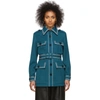 FENDI FENDI BLUE SAFARI BELTED JACKET